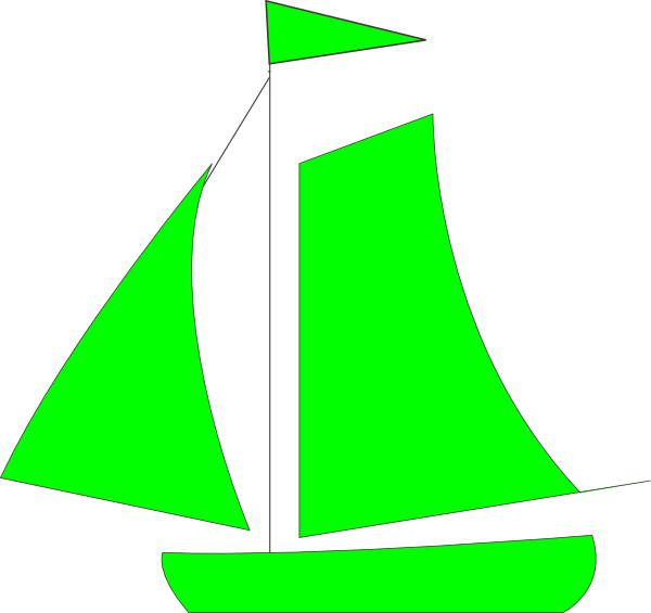 Sailing Boat Clipart Green - Red Sailboat Clipart (600x565)