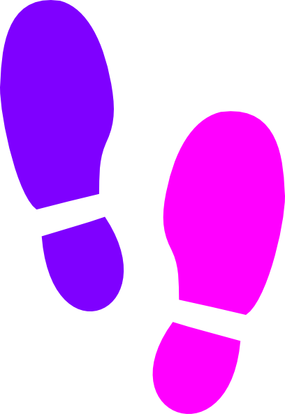 Colored Footprints Cliparts - Coloured Shoe Prints Clipart (408x593)