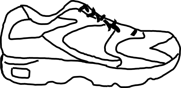 Nike Clip Art - Running Shoe Clip Art (600x292)