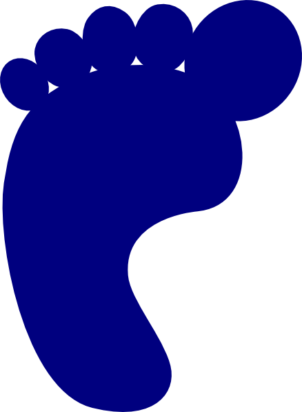 Dark Blue Footprint Clip Art - Dark Blue Baby Footprints (438x597)
