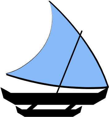 Sail-plan Of A Proa - Guam Proa Boat (440x456)