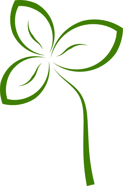 Geen Leaf Outline Clipart - Green Leaf Outline Png (396x599)