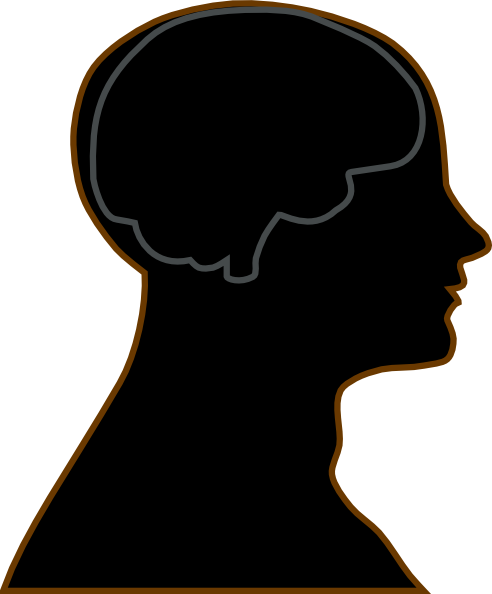 Man Brain Grey Clip Art - Man With Brain Clipart (492x594)