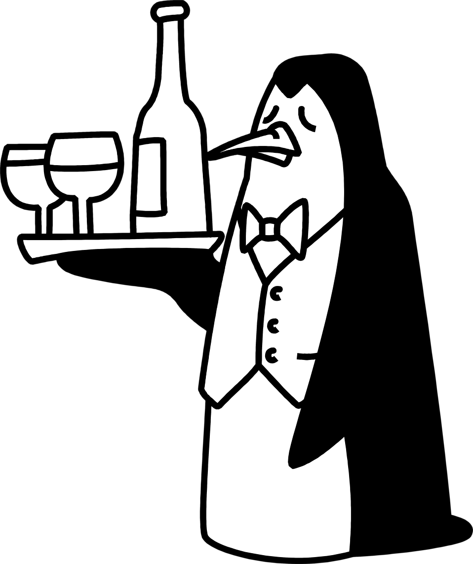 Penguin Butler Clipart (958x1144)