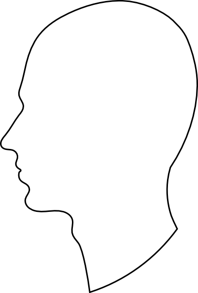 White Silhouette With Black Outline Clip Art - Silhouette White On Black (402x596)