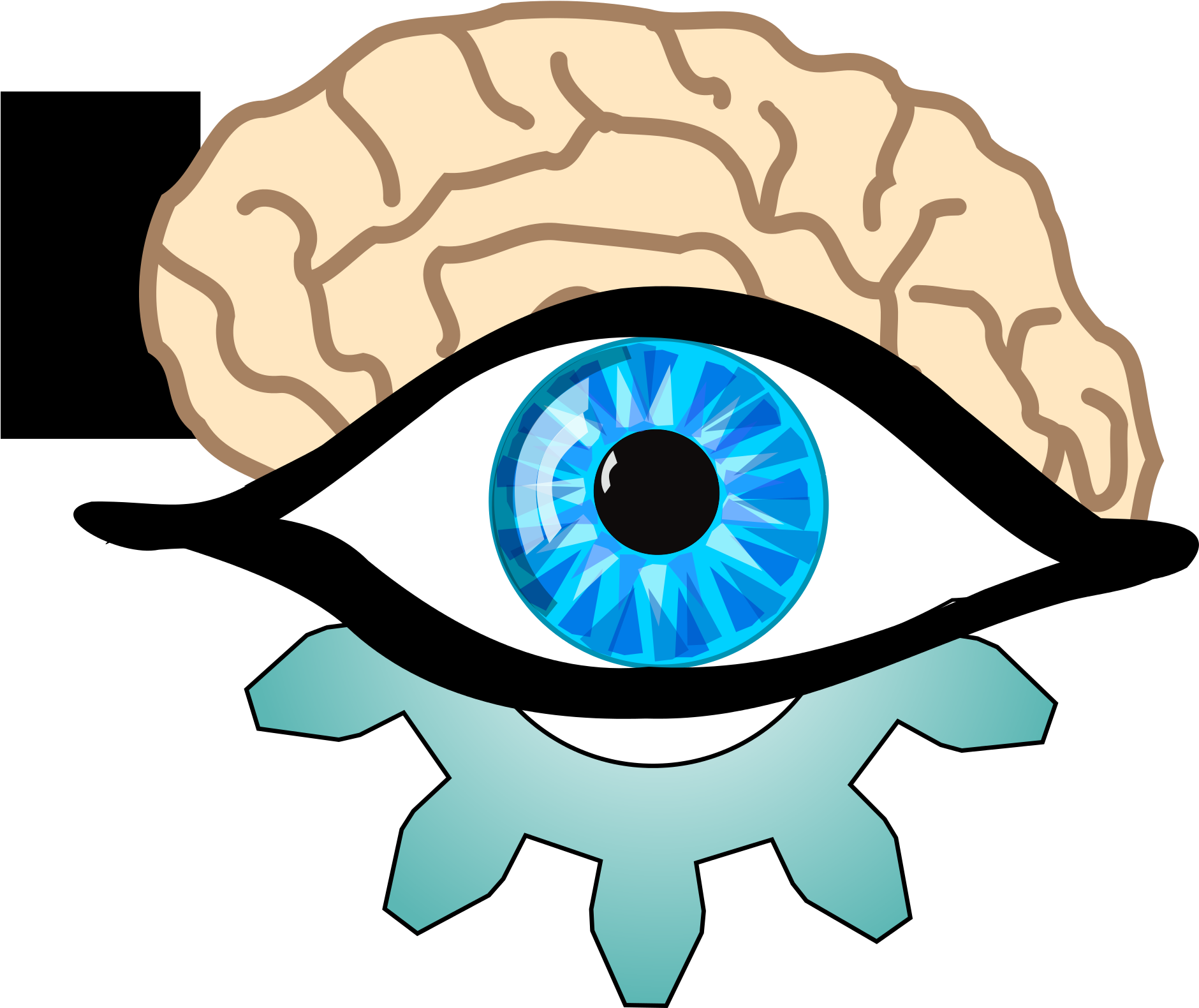 Brain Clipart Eye - Blue Eye (2000x2000)