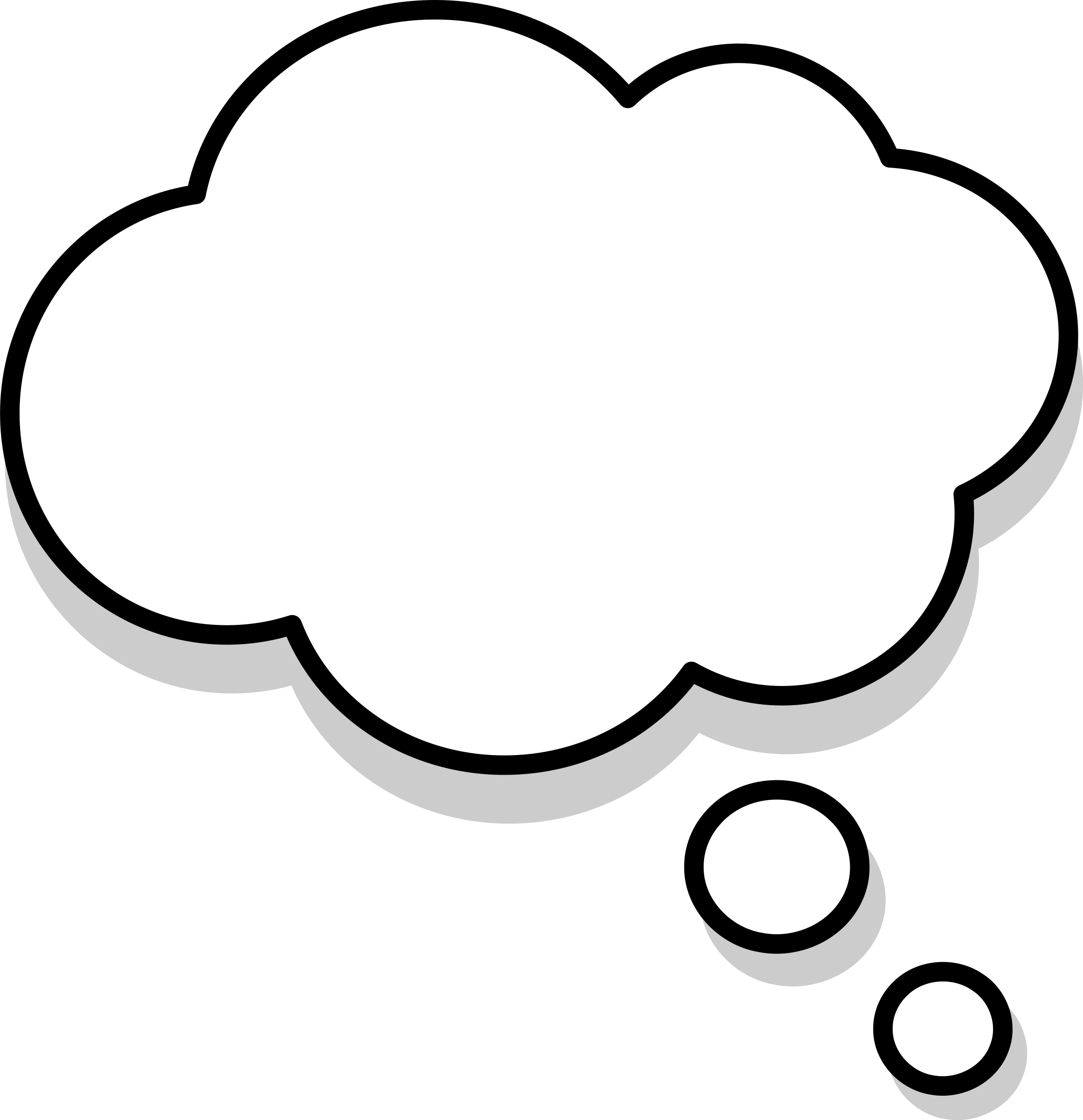 Agreeable Thought Cloud Clip Art Medium Size - White Thought Bubble Transparent (2321x2400)