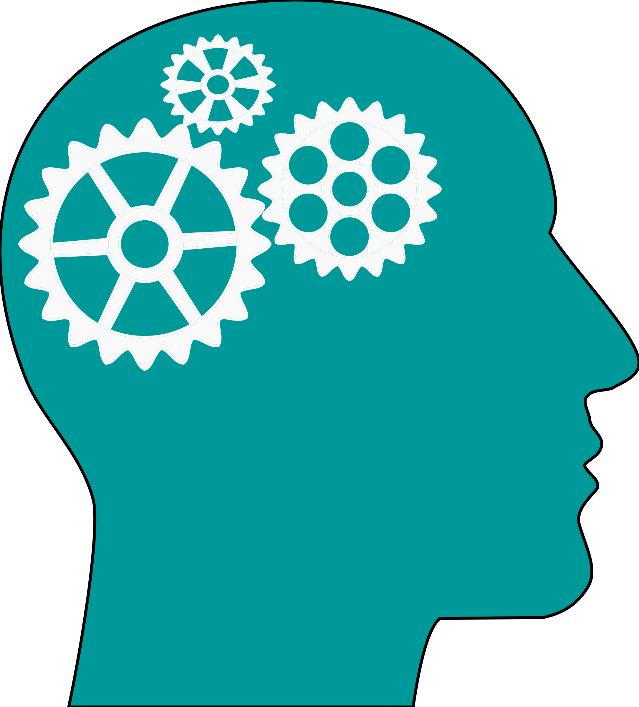 Related Head Clipart Png - Head With Gears Clipart (2170x2400)