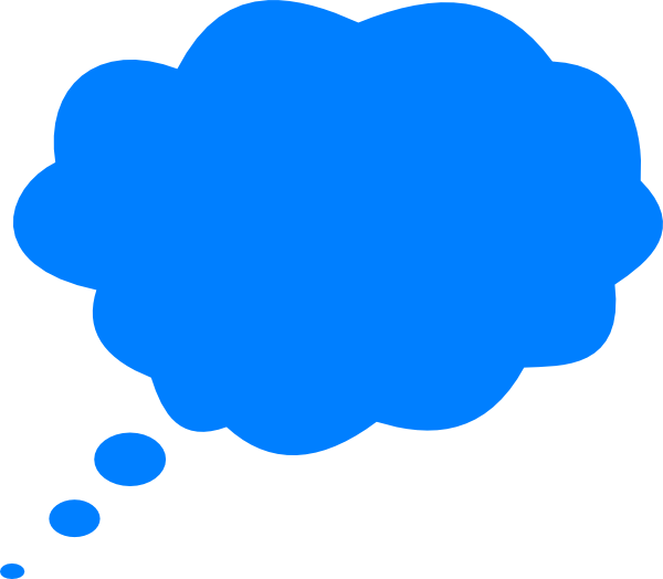 Thinking Bubble Without Shadow Blue Clip Art - Blue Thought Bubble Png (600x524)