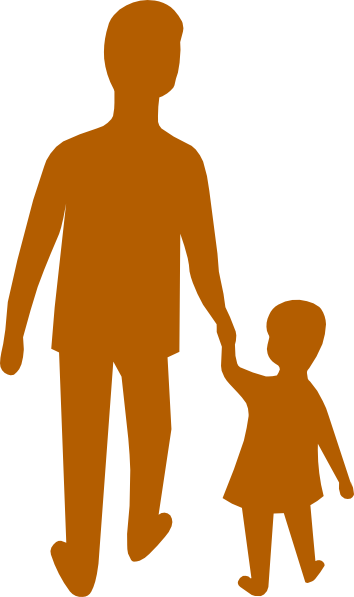 Purple Adult Child Holding Hands Clip Art - Holding Hands With An Adult Clipart (354x597)
