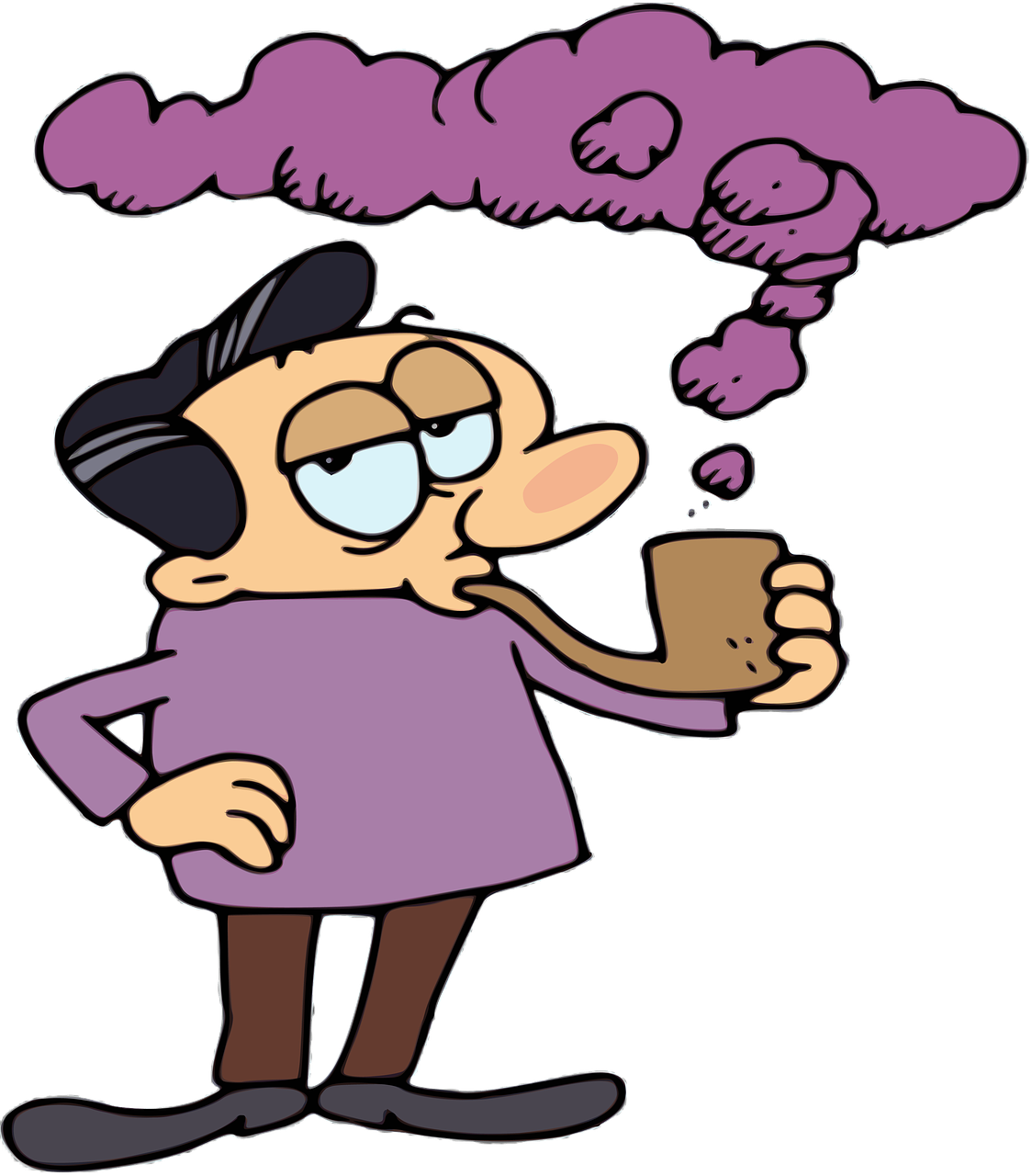 Purple Haze - Gambar Kartun Orang Merokok (1124x1280)