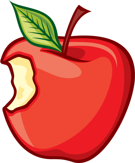 Clip Art Of A Bitten Apple Clipart Cartoon Pencil And - Apple Vector (552x548)