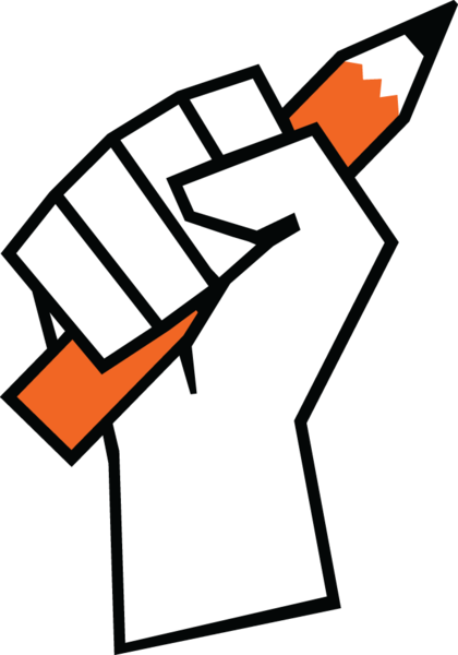 698 Graphic Illustration Of Hand Holding A Pencil - Redefreiheit-bleistift In Der Faust Mauspad (420x600)