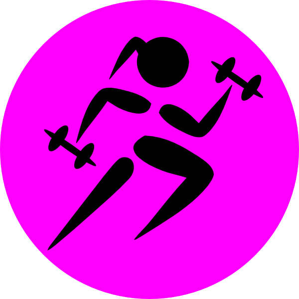 Strong Running Girl Clip Art At Clker - Clip Art Weights (600x600)