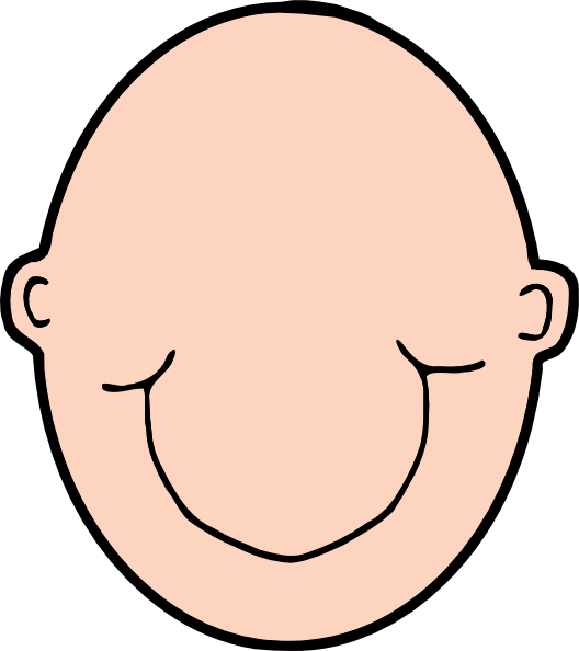 Plain Peach Head Clip Art At Clker - Bald Head Clip Art (528x594)