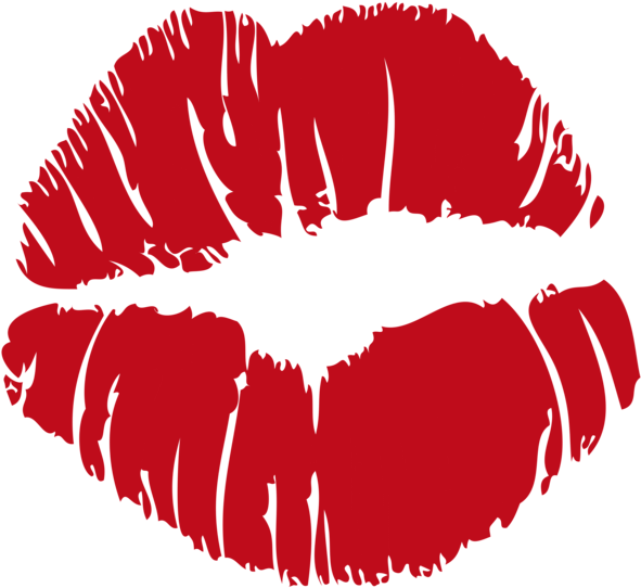 Red Kiss Print Png Clip Art Png Image - Free Svg Kiss (600x549)