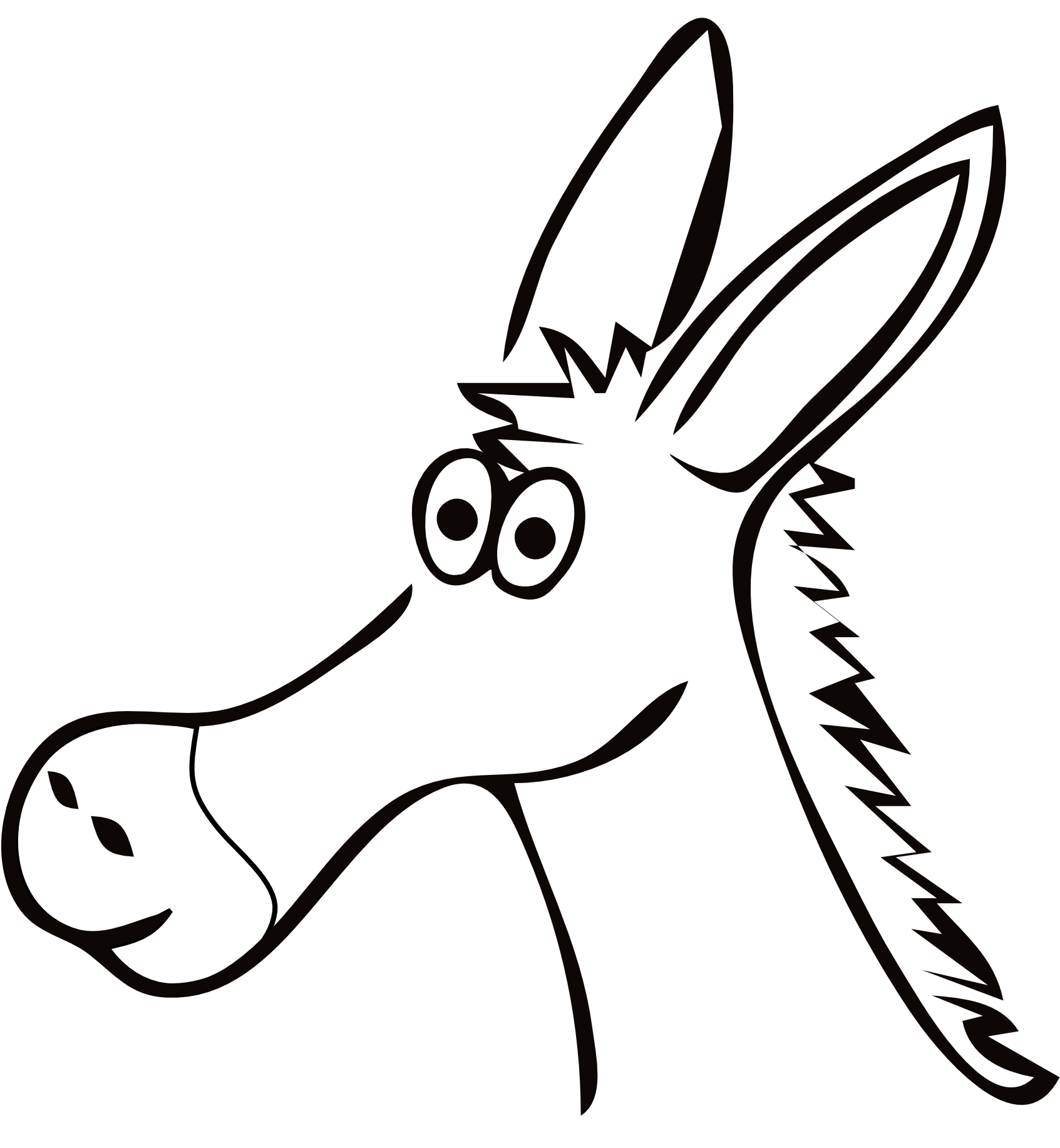 Donkey Clip Art - Custom Cartoon Mule Shower Curtain (1979x2093)