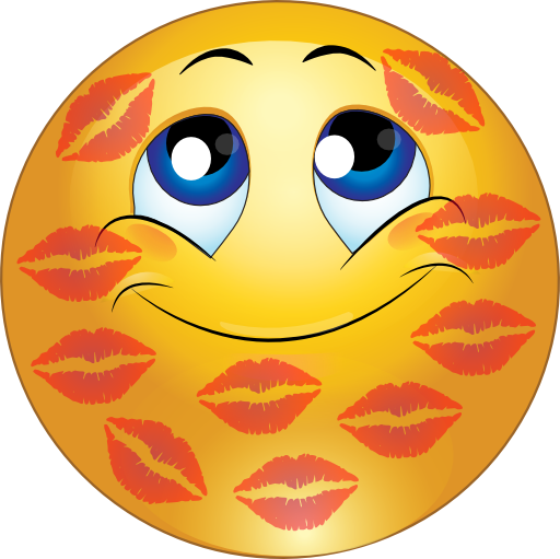 Smiley Faces Emoticons Kisses Clipart - Kisses On Face Emoji (512x511)