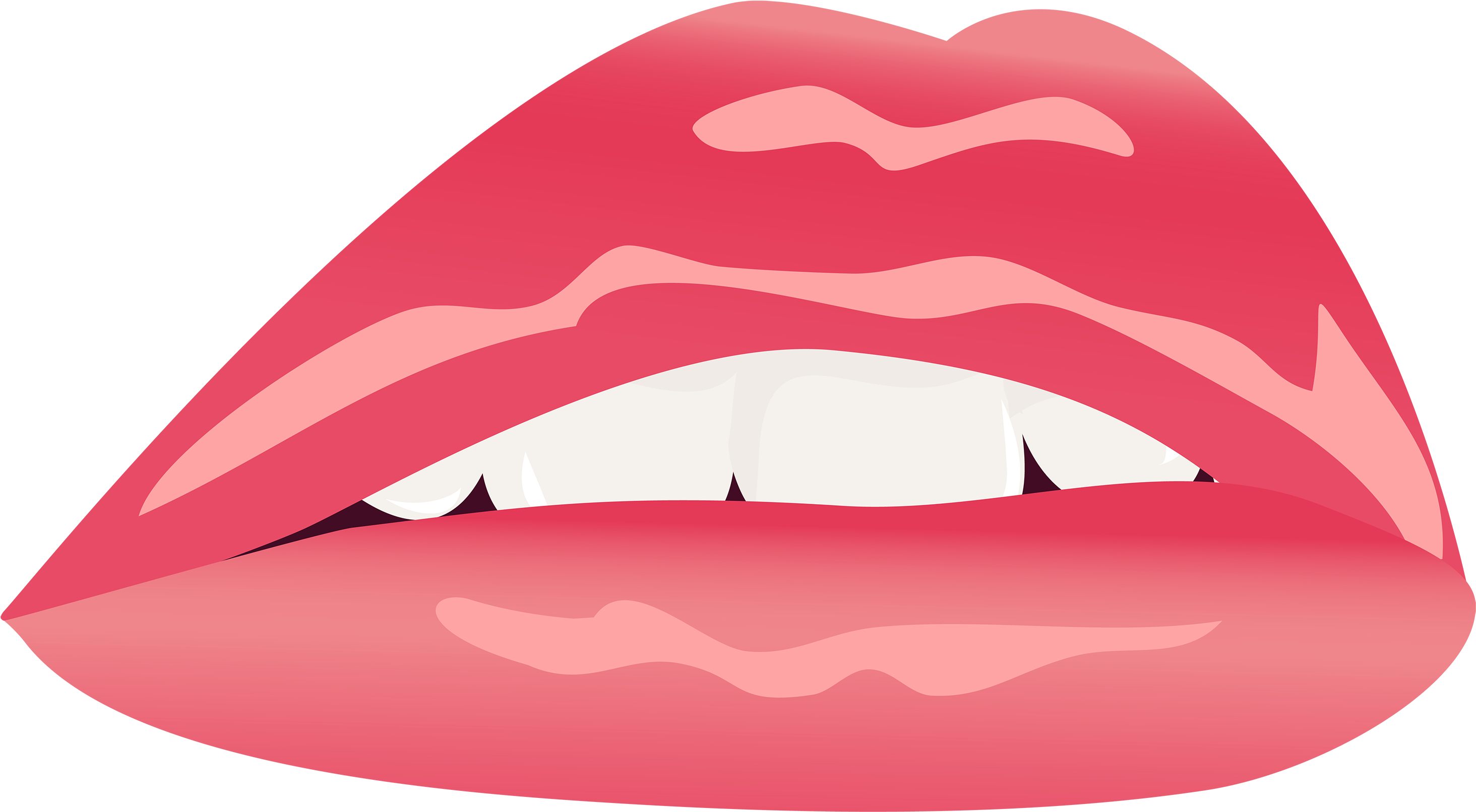 Red Lips Png Clipart Image - Clip Art (3000x1676)