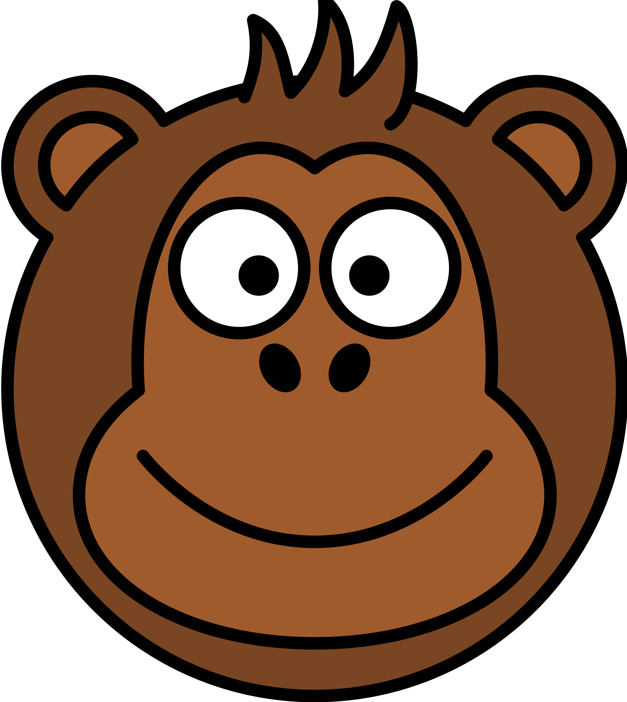 Clipart - Monkey Head Clipart (2144x2400)