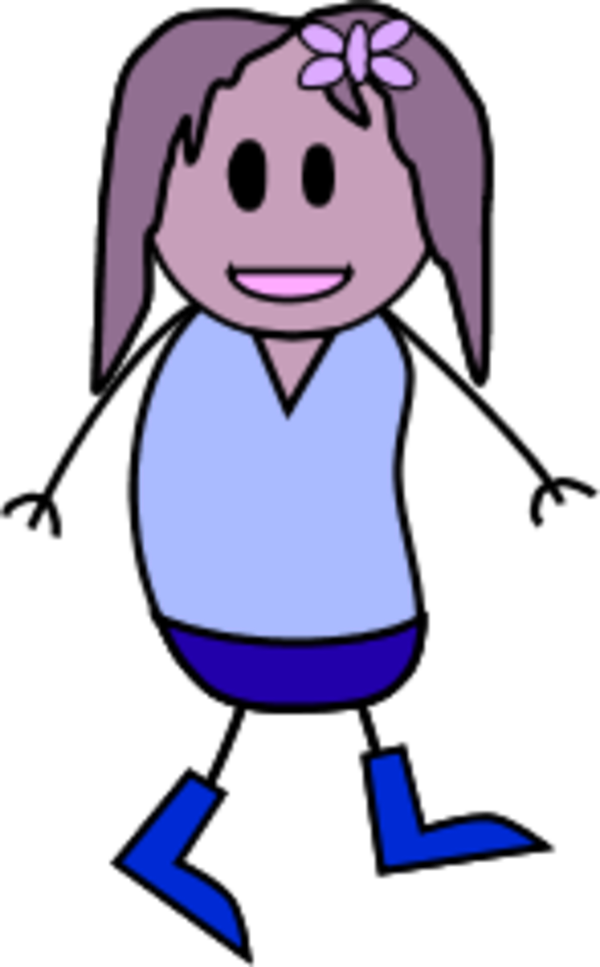 Girl Stick Figure - Clip Art (600x967)