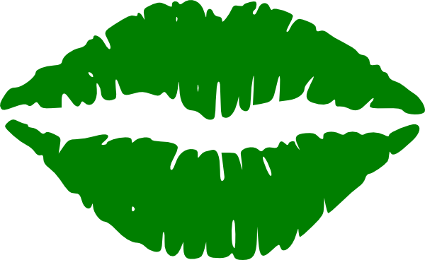 Green Transparent Lips Clip Art - Lips Clip Art (600x368)