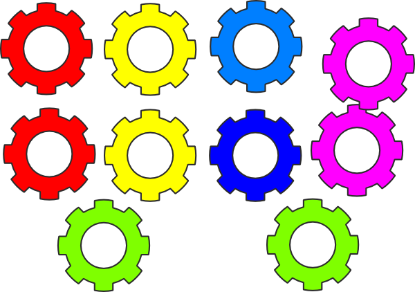 Head And Brain Outline Download - Gear Colorful Clip Art (600x422)