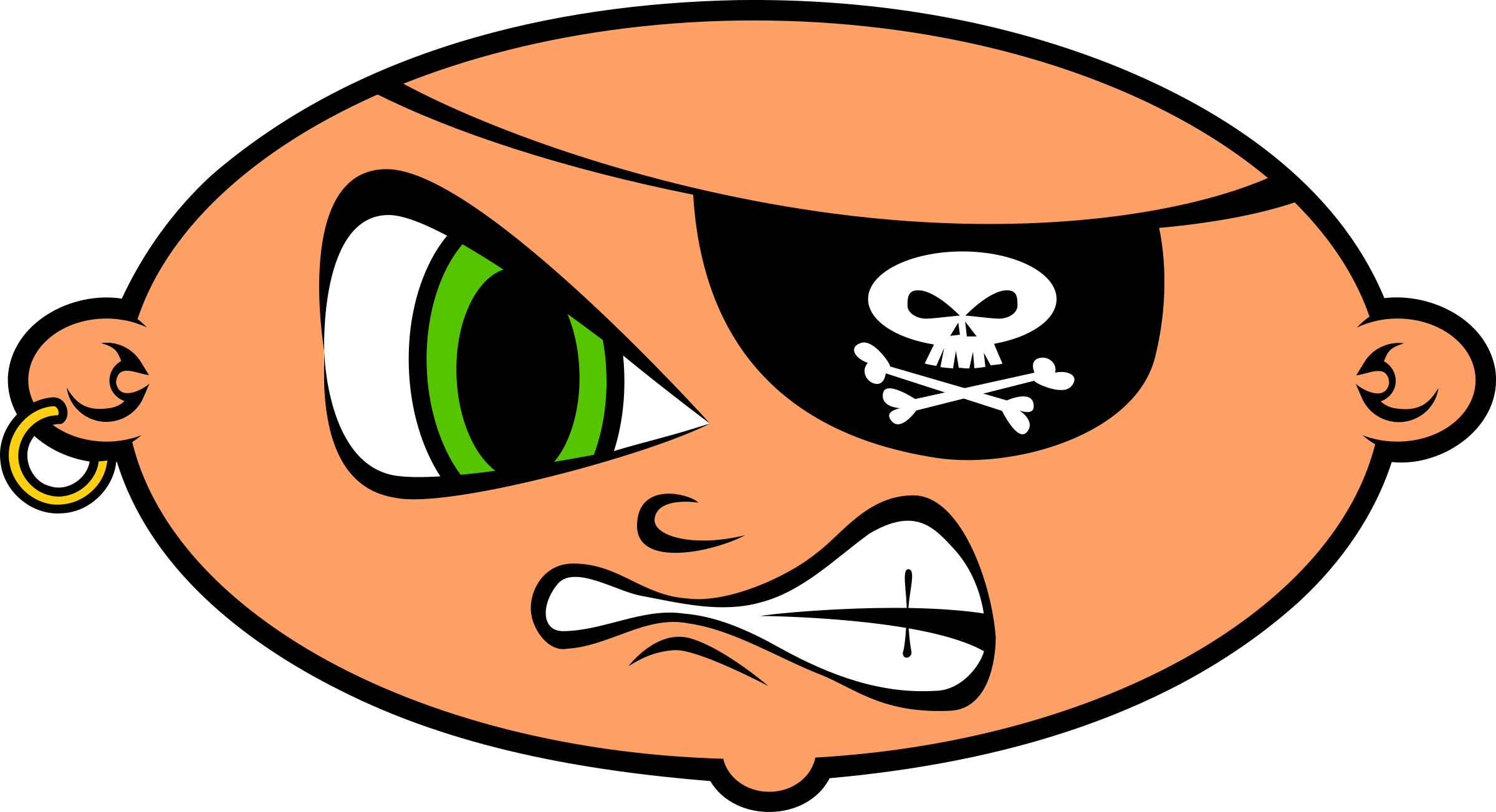 See Here Pirate Clip Art Free Download - Mean Clipart (2400x1303)