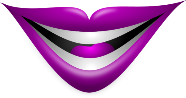 Purple Lips Clipart - Smiley Lips (600x315)