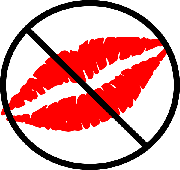 Pin Kissing Lips Clipart - No Kiss (600x567)