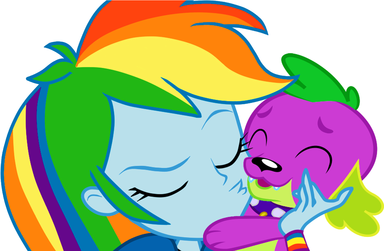 Look Before U Kiss, Dashy By Titanium Dats Me - Rainbow Dash And Spike (1348x873)