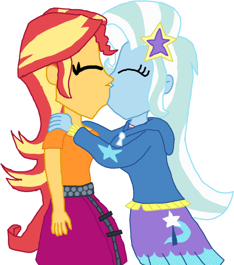 Bigpurplemuppet99, Equestria Girls, Female, Kissing, - March 7 (1024x1024)