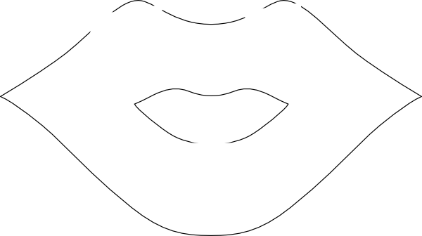 Lip Outline Clip Art - Transparent Lips Outlines (600x336)