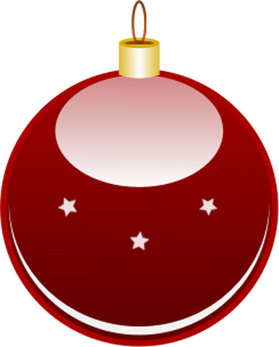 Glossy Red Christmas Ornament Vector Clip Art - Bola De Natal Vetor Png (401x500)
