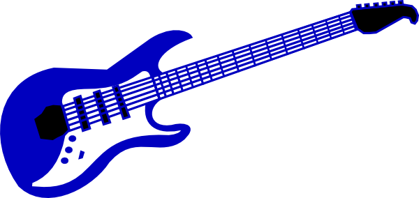 Blue - Blue Electric Guitar Clip Art (600x284)