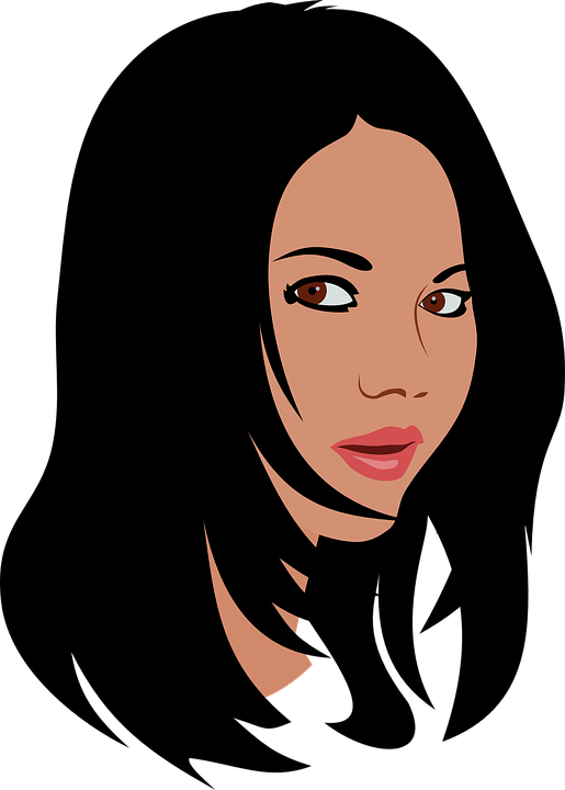 Free Vector Graphic - Black Hair Clipart Png (515x720)