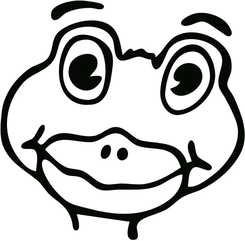 Frog - On - A - Log - Clip - Art - Black - And% - Drawing (999x929)