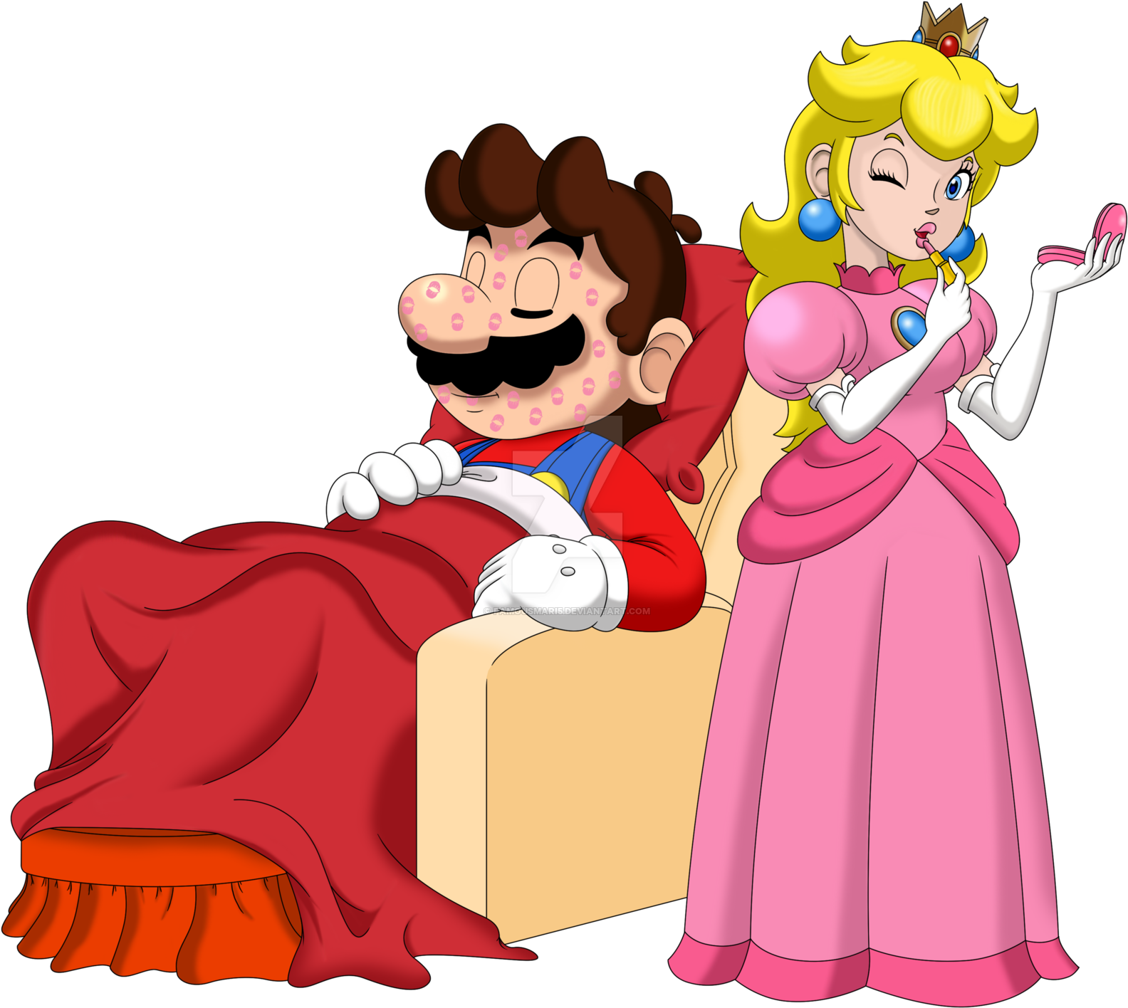 Sleeping With Kisses By Famousmari5 Sleeping With Kisses - Mariox Peach (1600x1425)