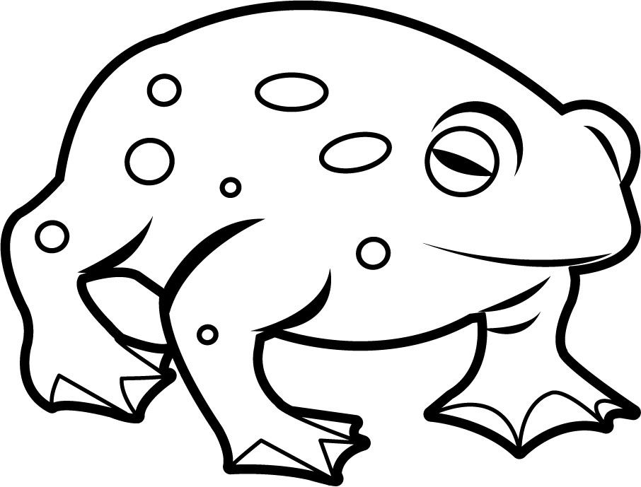 Animals Amphibians Toad - Toad Clip Art Black And White (906x689)