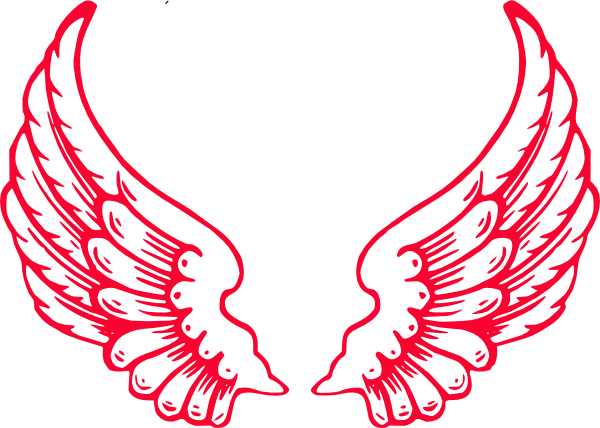 Eagle Wings Spread Clipart Black And White - Pink Angel Wings Png (600x428)