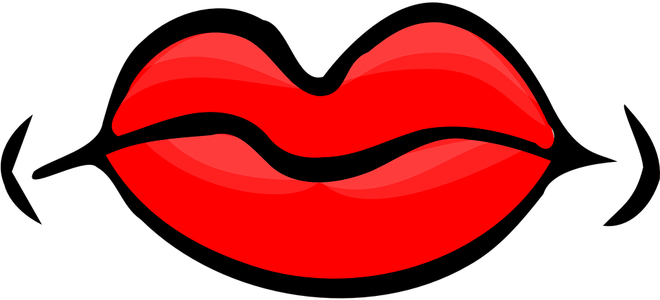 Lips Red Mouth Female Isolated Close-up Ca - Mouth Clip Art (961x437)