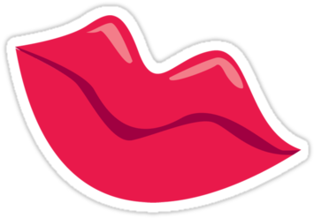 Big Lips Stickers By Lauryn Guyer - Never Leave Lipstick Tile Coaster (375x360)
