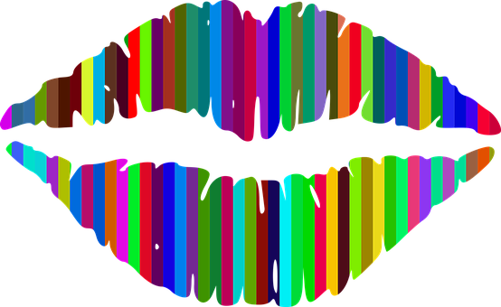 Abstract Art Chromatic Kiss Lips Lipstick - Kiss Me Throw Blanket (554x340)