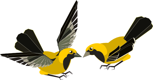 Kissing Birds Clip Art At Clker - 2 Bird Clipart (649x340)