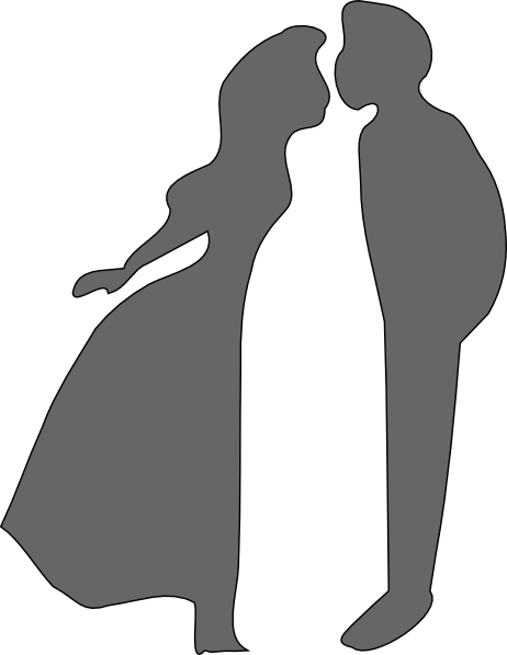St Kiss Clip Art - Outline Of A Couple (462x597)