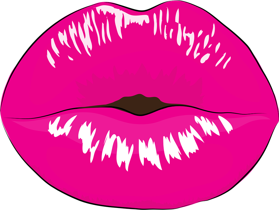 Mouth Makeup Kiss Pink Feminine Lips Mouth - Lips Props Template (958x720)
