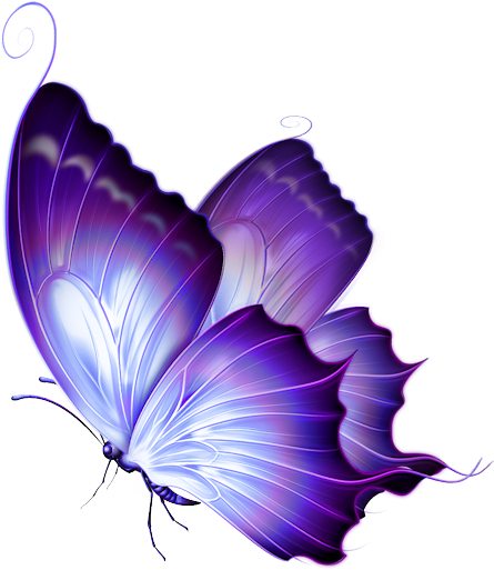 Mauve Clipart Kiss - Purple Butterfly Transparent (480x538)