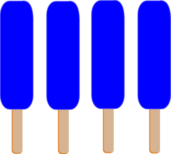 4 Dark Blue Single Popsicle Clip Art - Blue Popsicle Clipart (600x539)