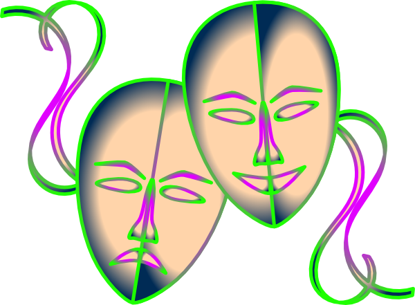 Theatre Masks Clip Art Savoronmorehead - Mask De Theatere Png (600x441)