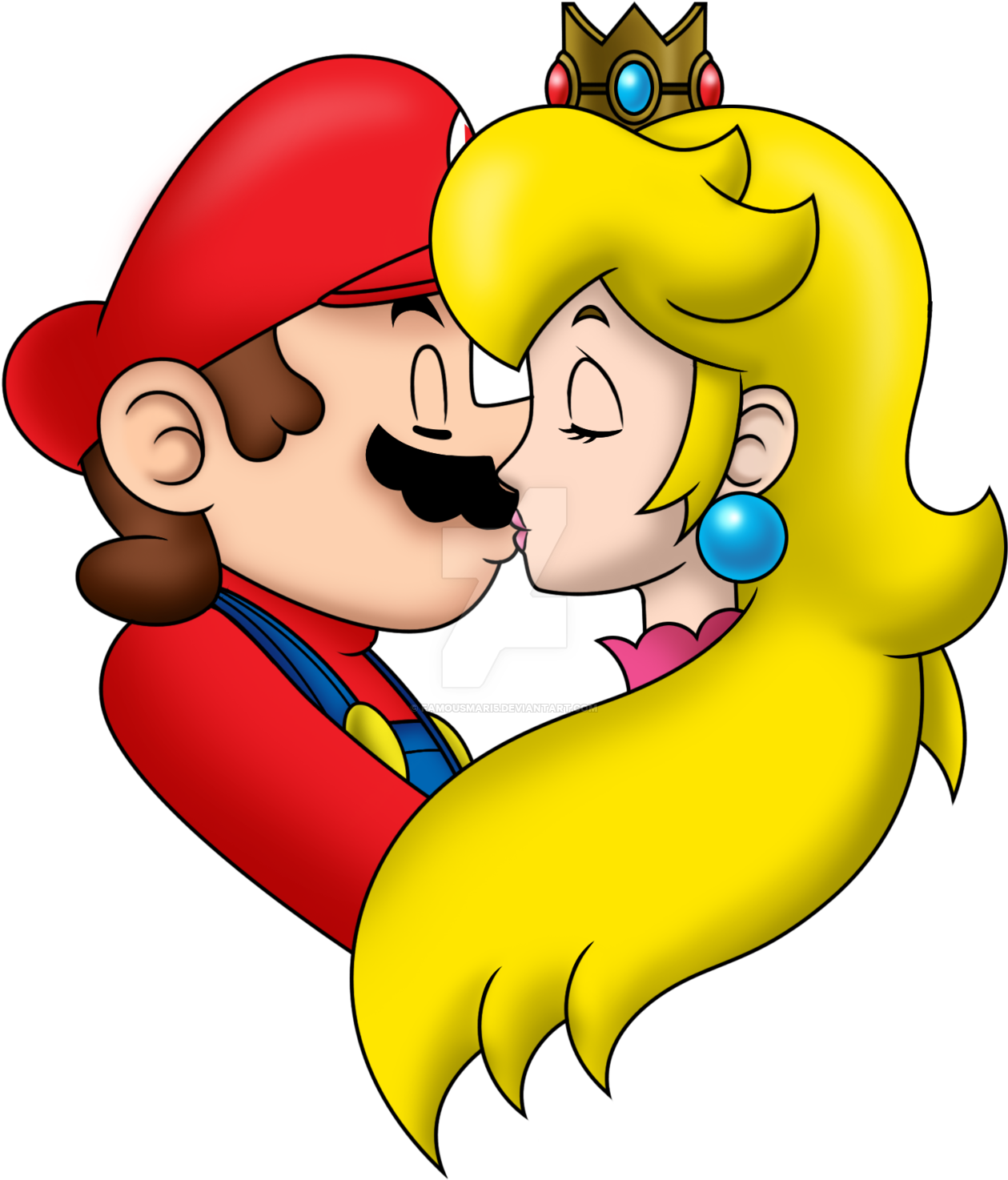 Famousmari5 254 69 Peach's Only Kiss By Famousmari5 - Mario And Peach Kiss (1280x1485)